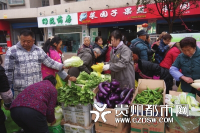 群众争相购买平价菜。图片来源：贵州都市网.jpg